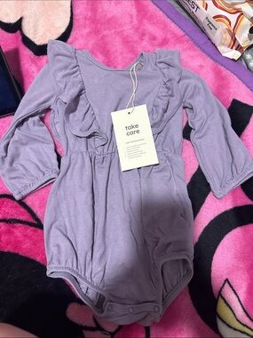 Kyte BABY Lavender Ruffle Long-Sleeve One-Piece